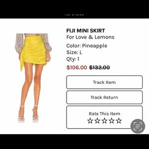 dakota crop top for love and lemons size M and Fiji mini skit size L